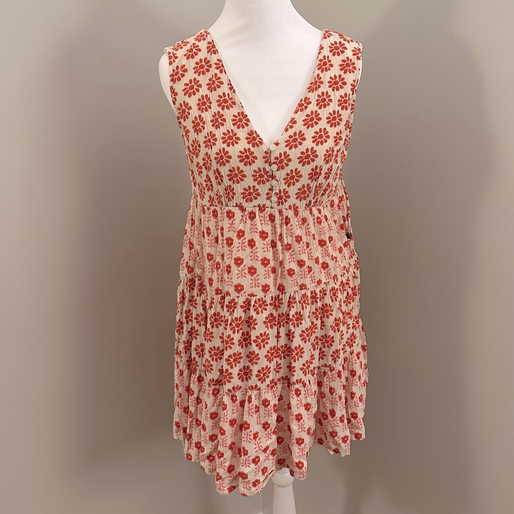 Japna Red and White Floral Mini Dress